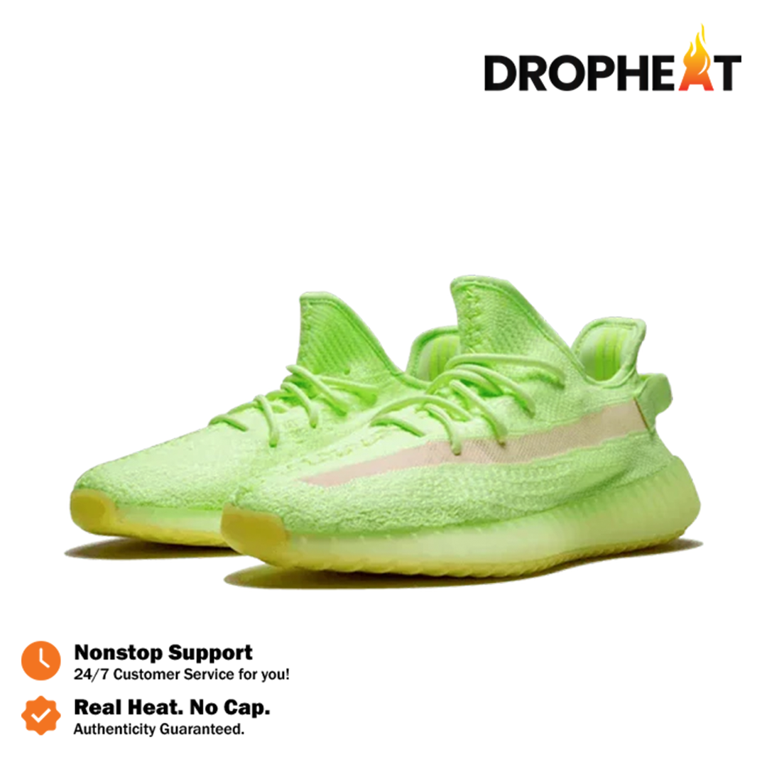 Sepatu Adidas Yeezy 350 Boost V2 Glow In The Dark GID Sneakers Authentic - Image 3