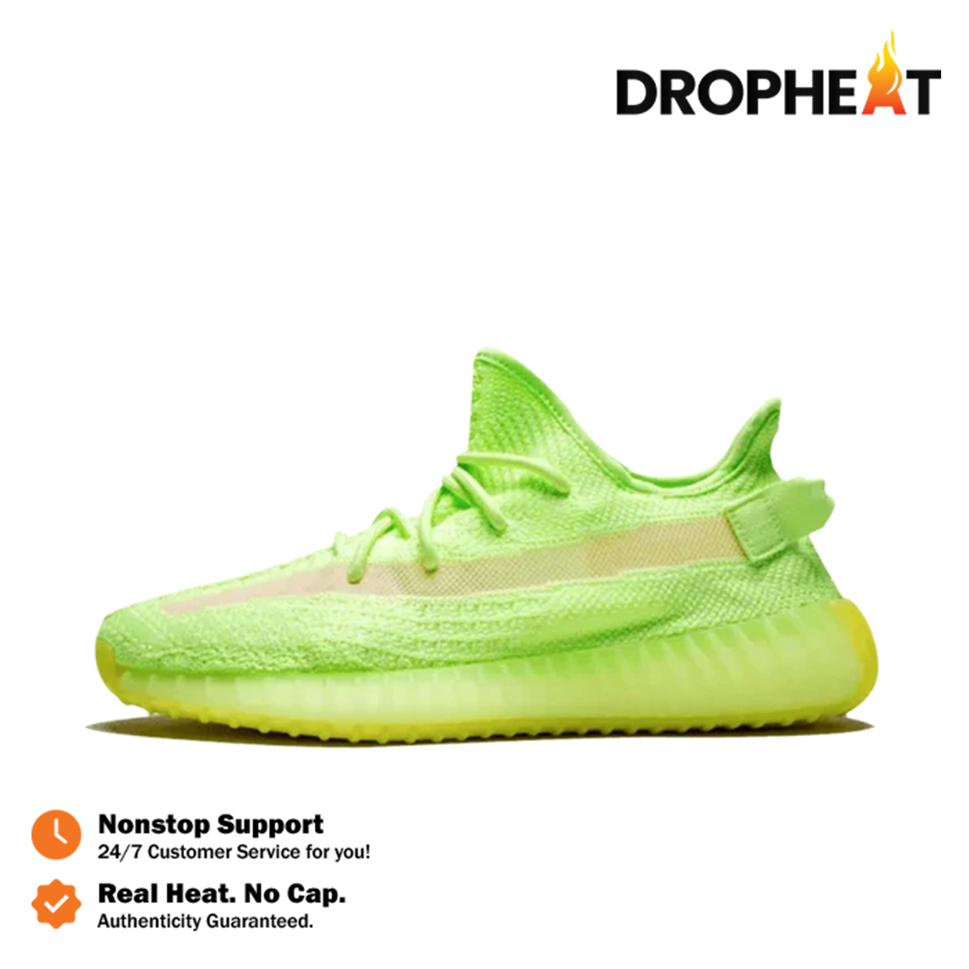 Sepatu Adidas Yeezy 350 Boost V2 Glow In The Dark GID Sneakers Authentic