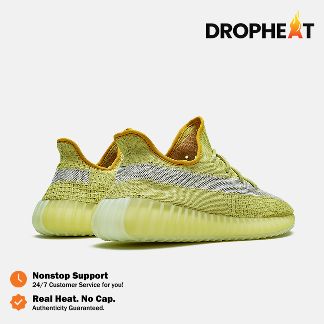 Sepatu Adidas Yeezy 350 Boost V2 Marsh Lime Yellow Sneakers Authentic - Image 4