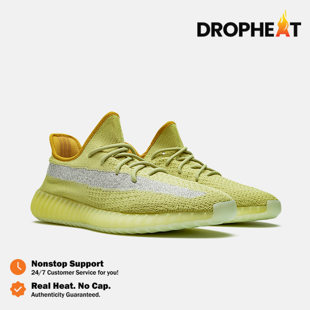 Sepatu Adidas Yeezy 350 Boost V2 Marsh Lime Yellow Sneakers Authentic - Image 5