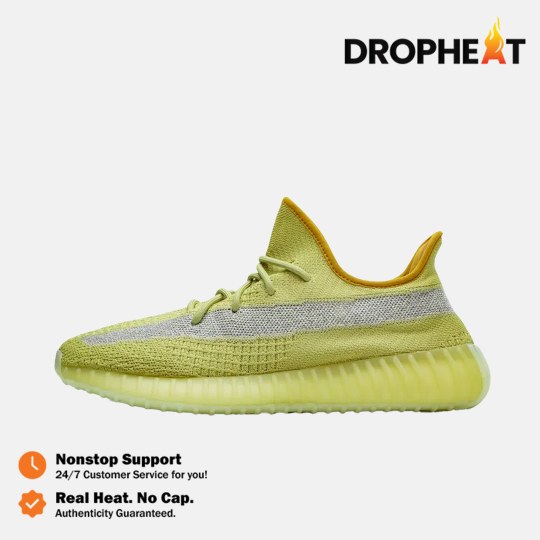 Sepatu Adidas Yeezy 350 Boost V2 Marsh Lime Yellow Sneakers Authentic - Image 2