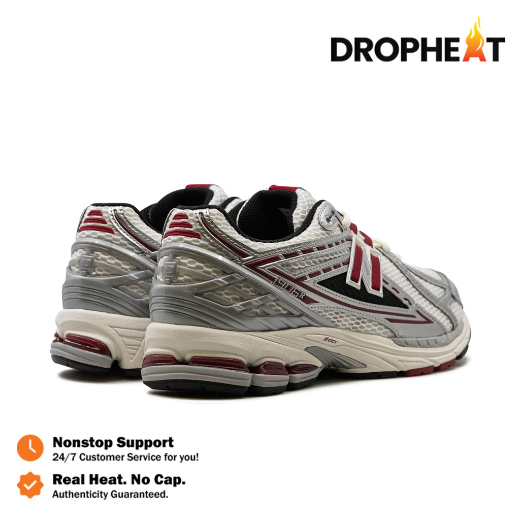 Sepatu New Balance NB 1906R Silver Classic Crimson Red Sneakers Authentic - Image 4