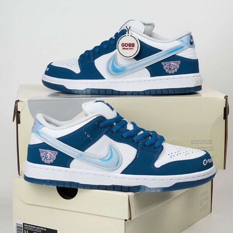Nike SB Dunk Low Born Raised One Block At A Time Blue White Authentic - Image 5