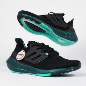 Adidas Ultraboost 22 2022 Core Black Mint Rush Black Green Authentic