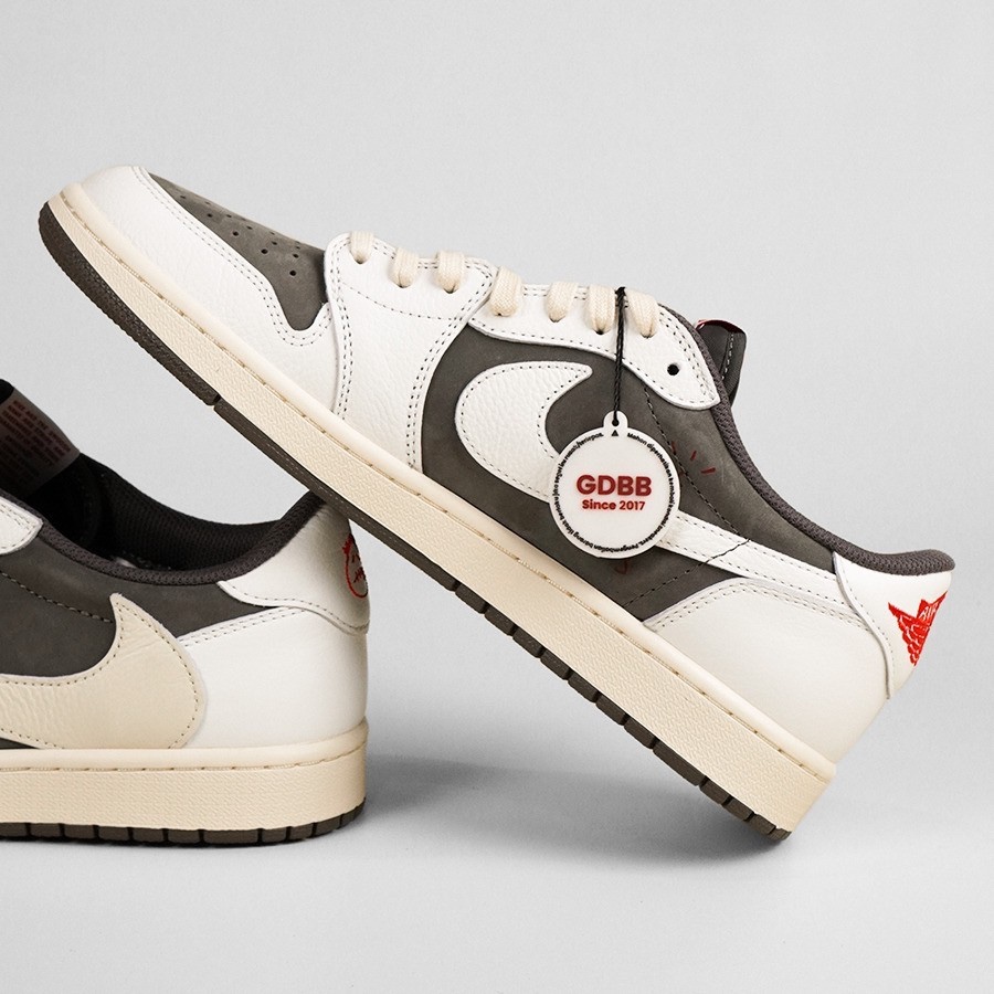 Nike Air Jordan 1 Low x Travis Scott Reverse Mocha Brown White Authentic - Image 5