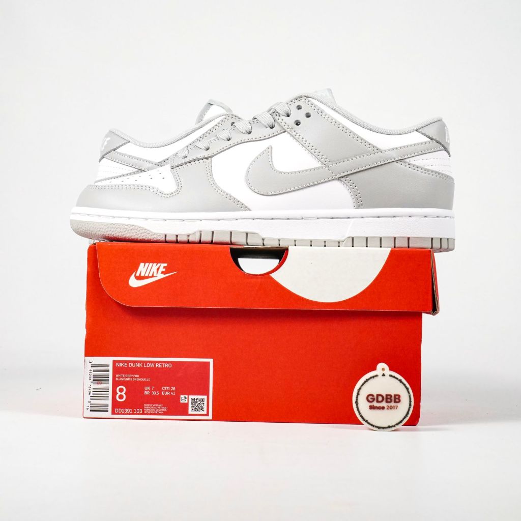 Sepatu Nike Dunk Low Grey FOG Grey White Sneakers Authentic - Image 4