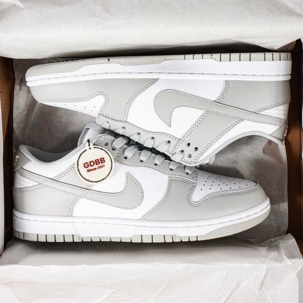 Sepatu Nike Dunk Low Grey FOG Grey White Sneakers Authentic - Image 5