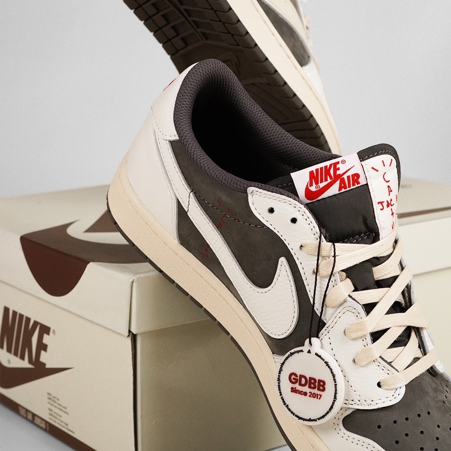Nike Air Jordan 1 Low x Travis Scott Reverse Mocha Brown White Authentic - Image 2