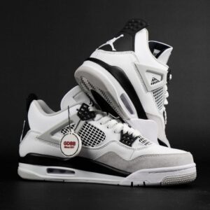 Nike Air Jordan 4 Retro Military Black White Black Grey Authentic