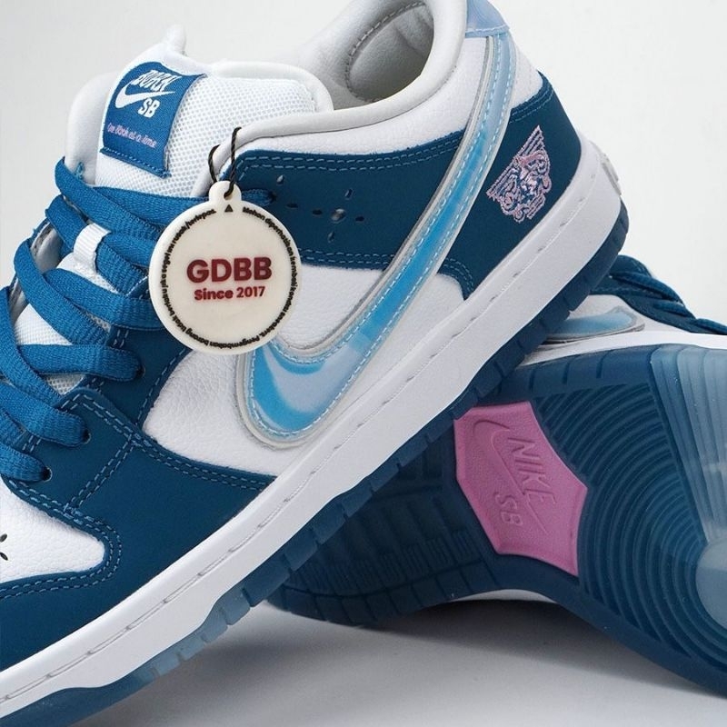 Nike SB Dunk Low Born Raised One Block At A Time Blue White Authentic - Image 4