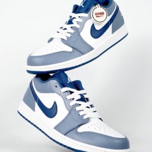 Sepatu Nike Air Jordan 1 Low Ashen Slate Steel Blue Navy Authentic