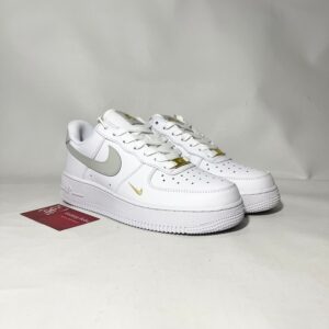 Nike Air Force 1 Low Essentials White Grey Silver Gold Authentic