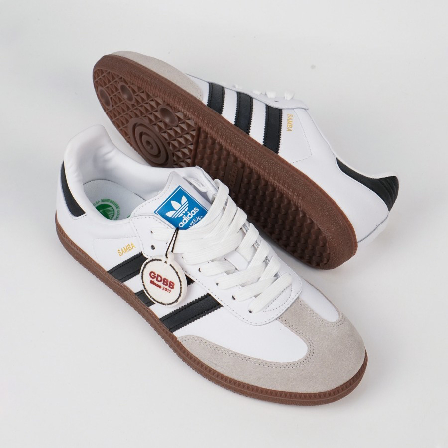 Adidas Samba Vegan White Gum Cloud White Coreblack Authentic - Image 5