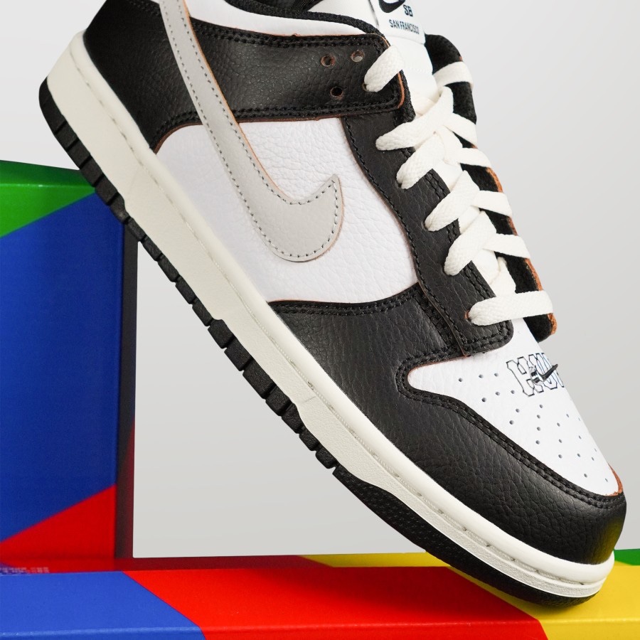 Nike SB Dunk Low HUF San Francisco Black White Grey Orange Authentic - Image 5