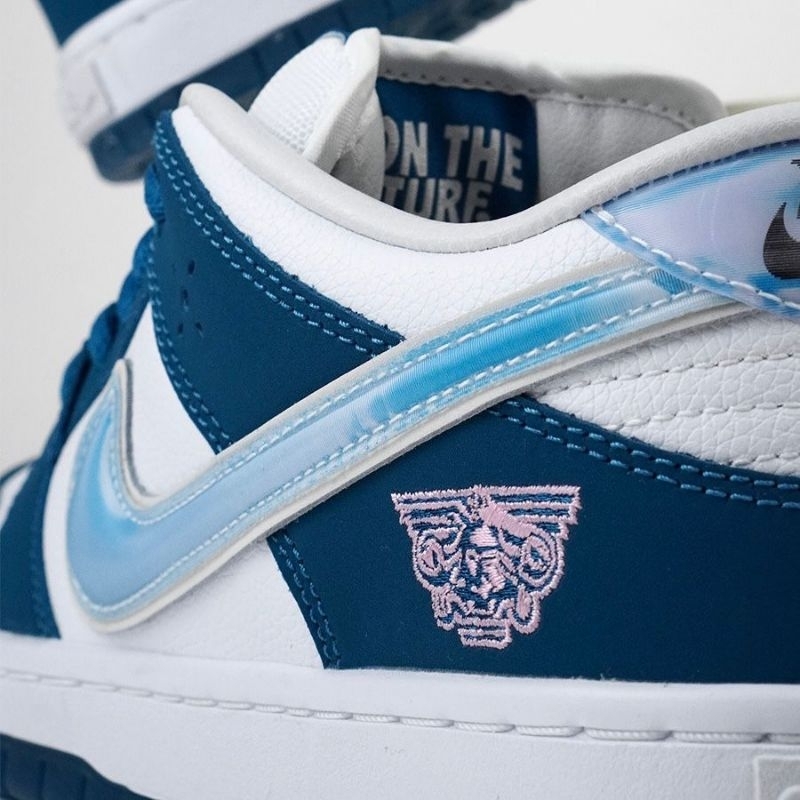 Nike SB Dunk Low Born Raised One Block At A Time Blue White Authentic - Image 2