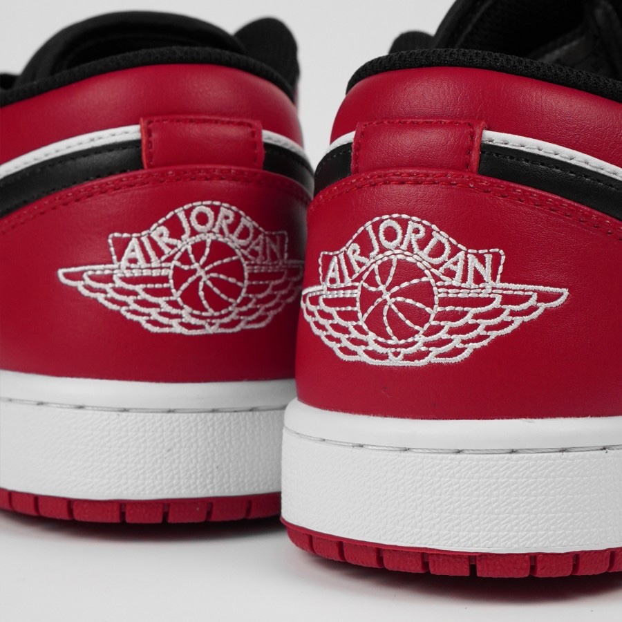Nike Air Jordan 1 Low Bred Toe 2021 Black White Red Authentic - Image 4