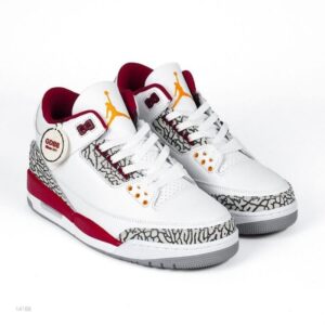 Nike Air Jordan 3 Cardinal Red White Grey Authentic