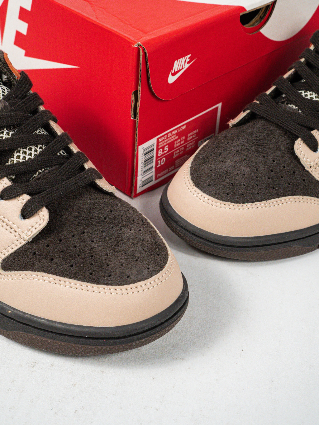Sepatu Nike Dunk Low Red Panda Velvet Brown Orange Sneakers Authentic - Image 3