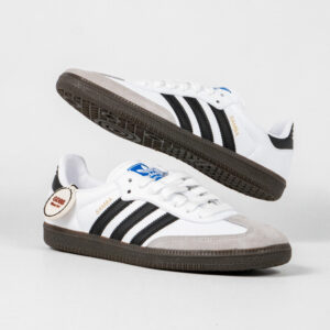Adidas Samba OG White Black Stripes White Brown Authentic