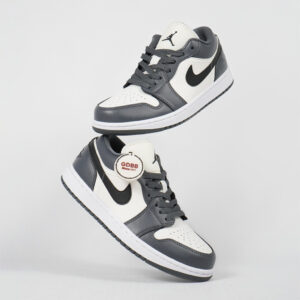 Sepatu Nike Air Jordan 1 Low Dark Grey White Off Noir Authentic Sneakers
