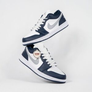 Sepatu Nike Air Jordan 1 Low Wolf Grey Midnight Navy Authentic Sneakers
