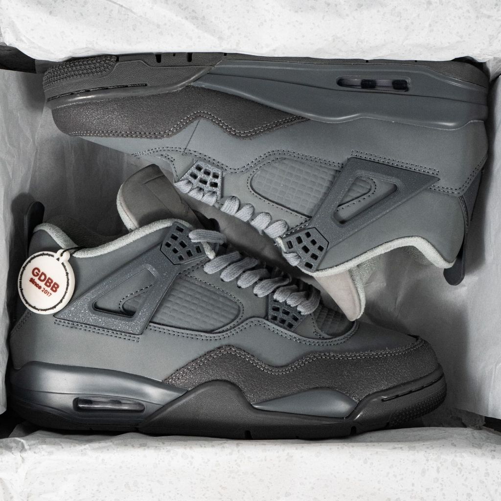 Sepatu Nike Air Jordan 4 SE Paris Olympics Wet Cement Grey Sneakers Authentic - Image 5