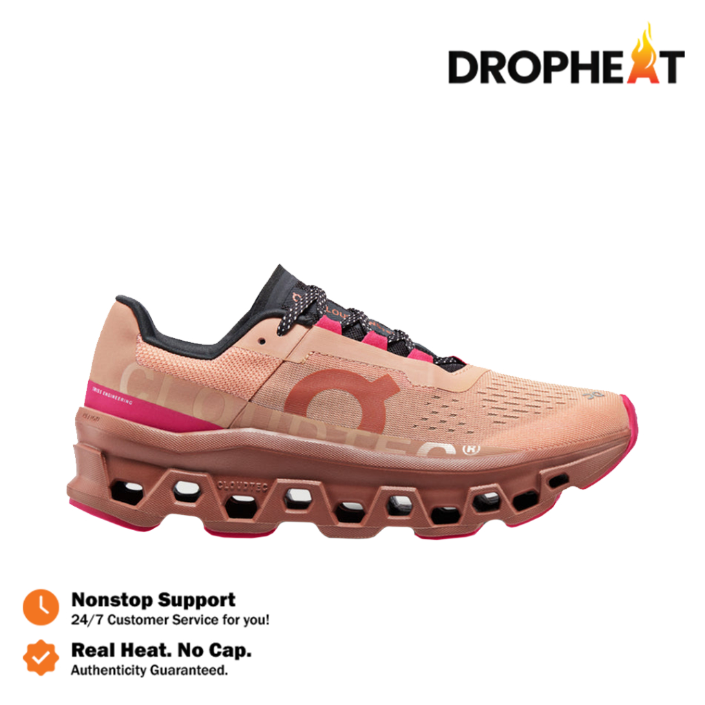 Sepatu On Running On Cloudmonster Rose Cork Orange Bata Sneakers Authentic - Image 2