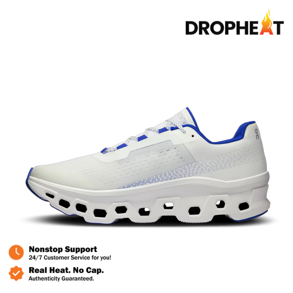 Sepatu Sneakers On Running Cloudmonster White Indigo Blue Authentic Sneakers - Image 4