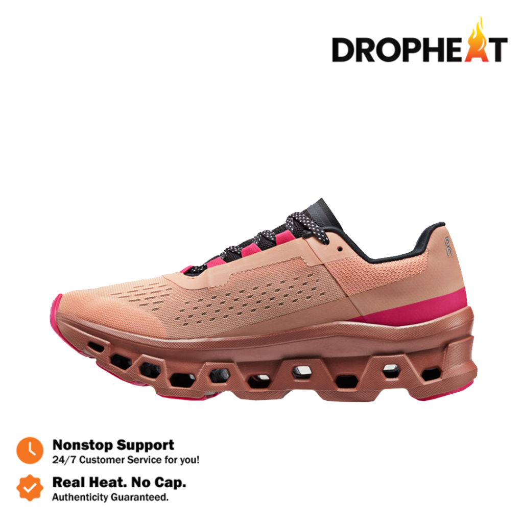 Sepatu On Running On Cloudmonster Rose Cork Orange Bata Sneakers Authentic - Image 4