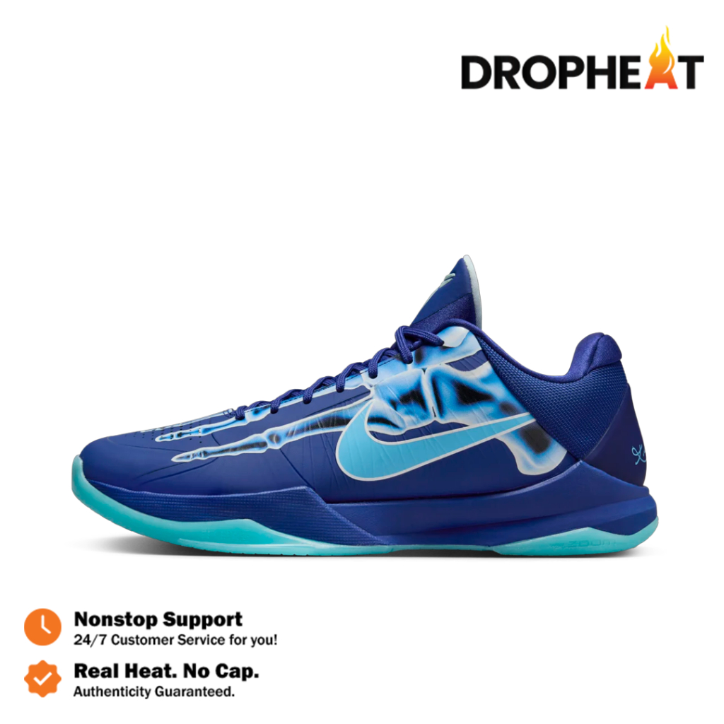 Sepatu Basket Nike Zoom Kobe 5 Protro Xray Skeleton Deep Royal Blue Sneakers Authentic - Image 5