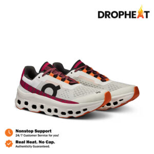 Sepatu Sneakers On Running Cloudmonster White Aurora Pink Authentic Sneakers