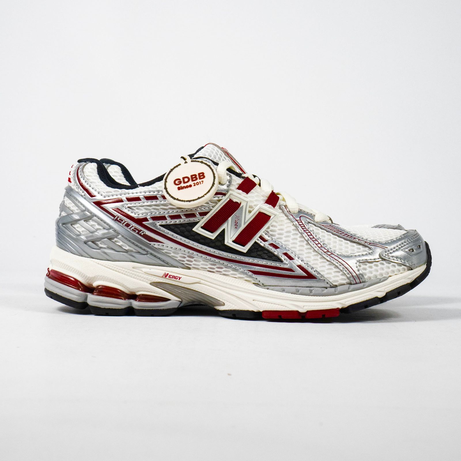 Sepatu New Balance NB 1906R Silver Classic Crimson Red Sneakers Authentic - Image 4