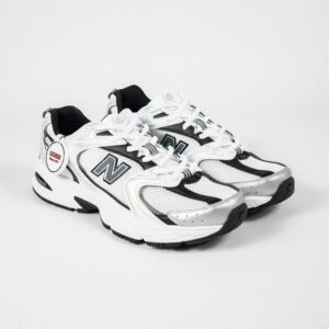 New Balance NB 530 White Silver Metallic Black Sneakers Authentic