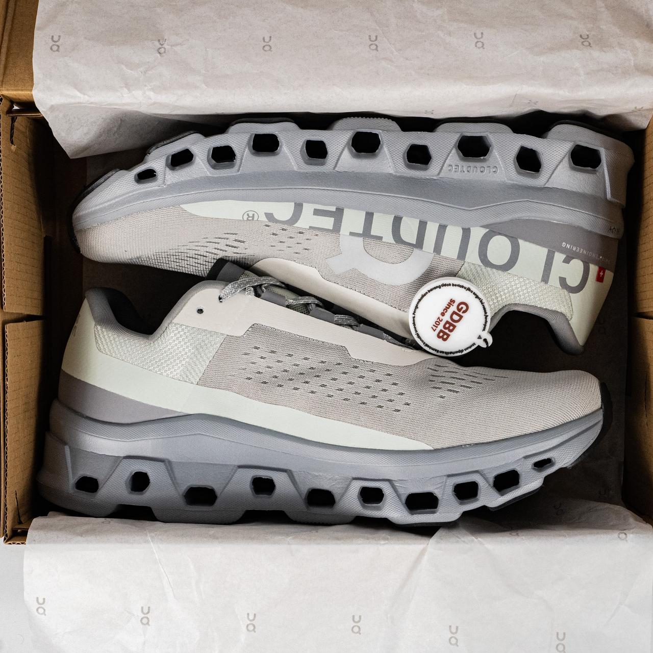 Sepatu On Running On Cloudmonster Ice Alloy Grey White Sneakers Authentic - Image 4