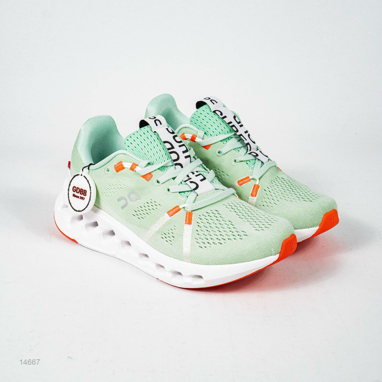 Sepatu On Running On Cloudsurfer Creek White Green Sneakers Authentic