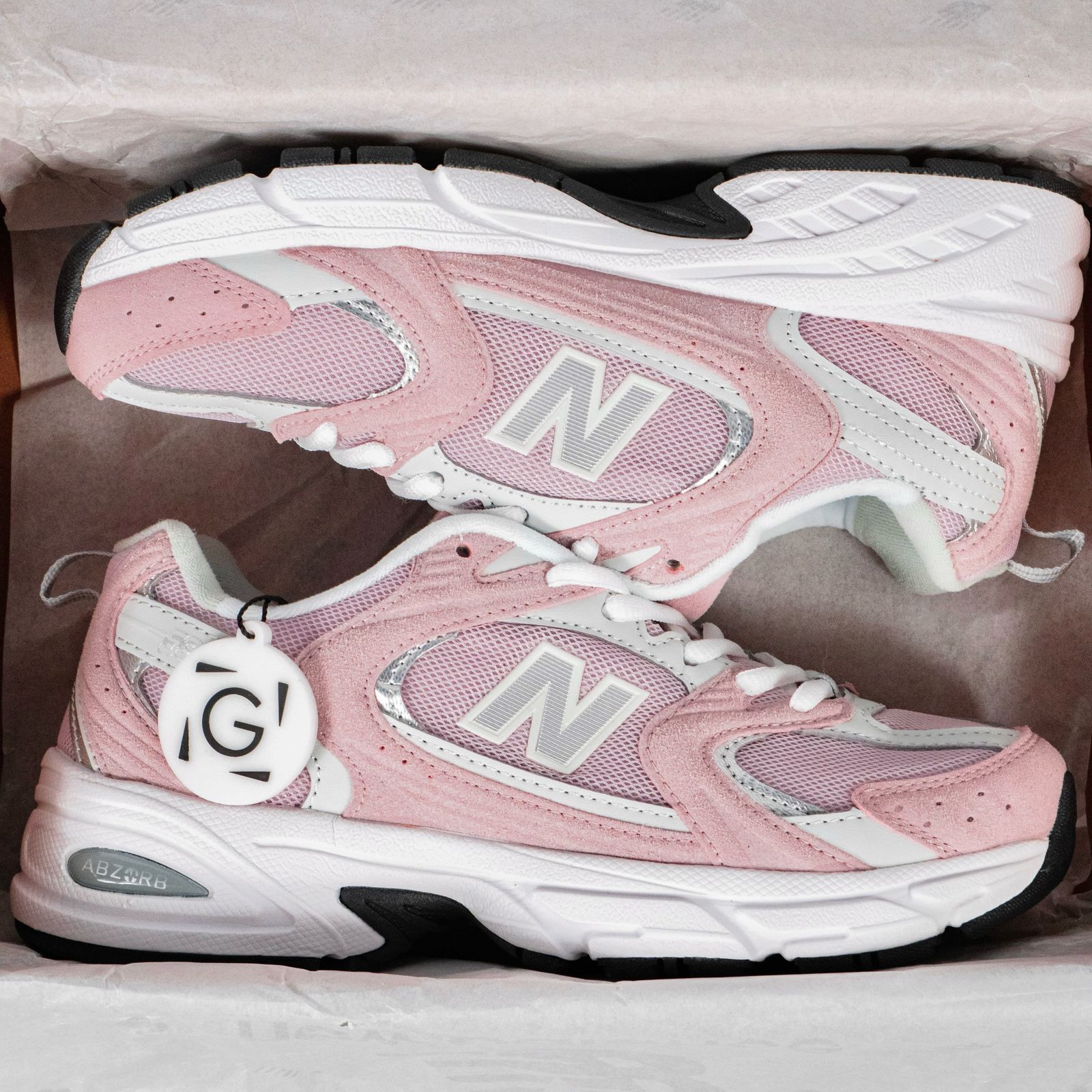 Sepatu New Balance 530 Pink Stone White Grey Sneakers Authentic - Image 5