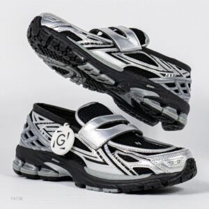 Sepatu NB 1906L Loafers Silver Metallic Black Sneakers Authentic