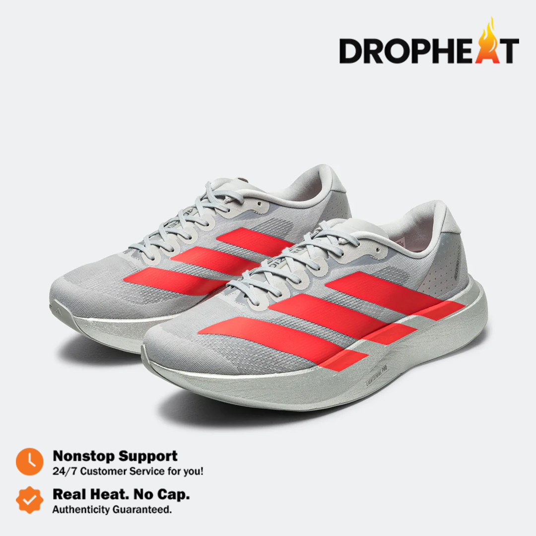 Sepatu Adidas Adizero EVO SL Silver Metallic Red Sneakers Authentic - Image 4