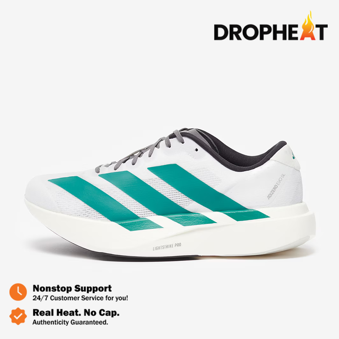 Sepatu Adidas Adizero EVO SL White Pure Teal Sneakers Authentic - Image 2