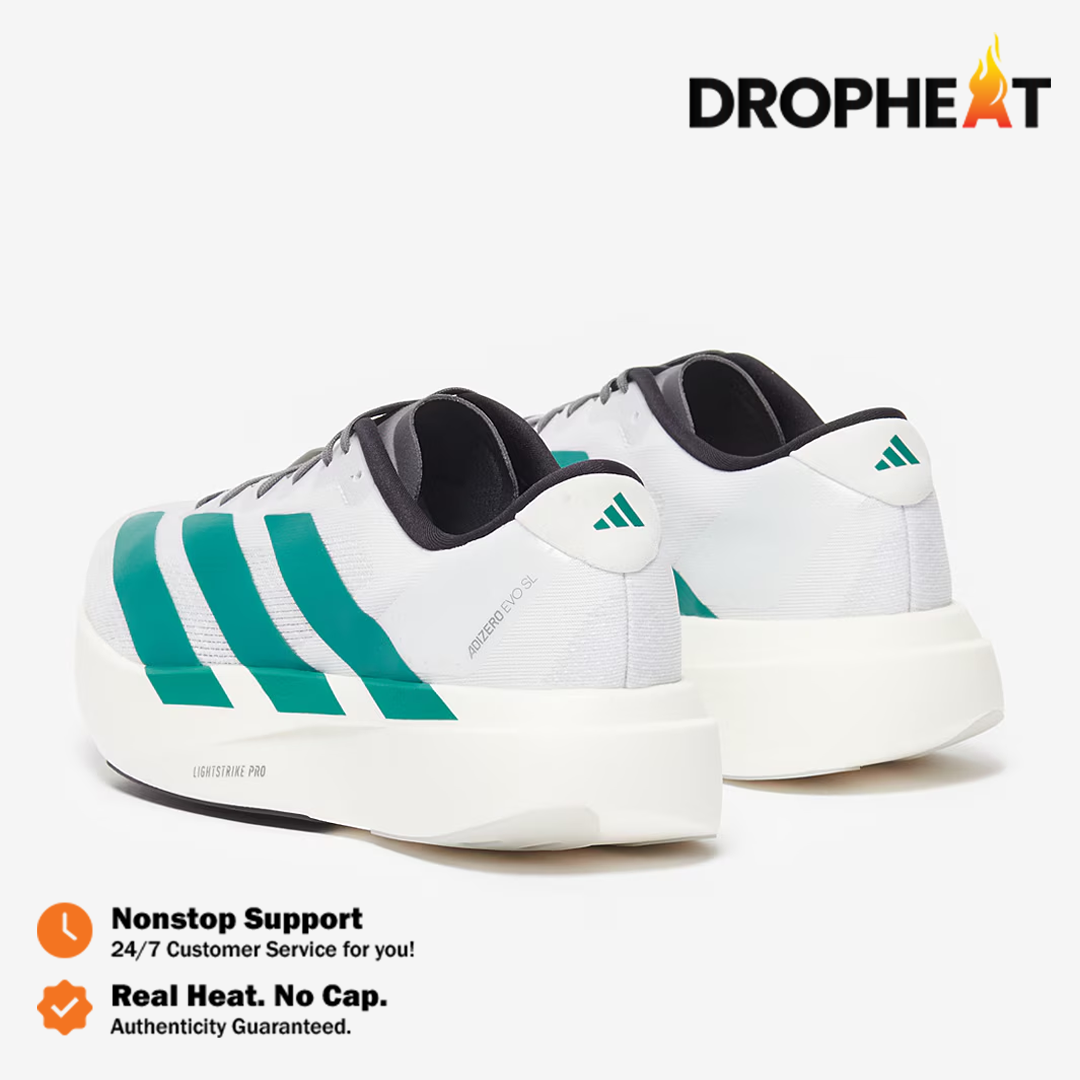 Sepatu Adidas Adizero EVO SL White Pure Teal Sneakers Authentic - Image 4