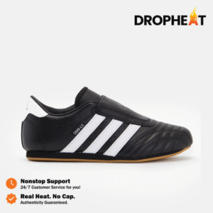 Sepatu Adidas Casual Taekwondo Core Black White Gum Leather Sneakers Authentic