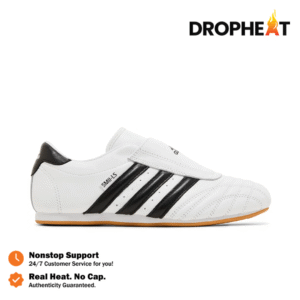 Sepatu Adidas Casual Taekwondo White Black Gum Leather Sneakers Authentic