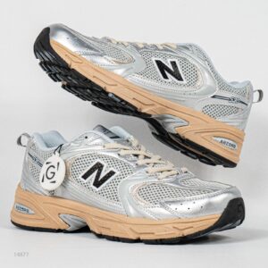 Sepatu New Balance NB 530 White Vintage Silver Metallic Moonbeam Sneakers Authentic