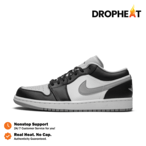 Nike Air Jordan 1 Low Shadow Grey Tongue Black Grey White Authentic
