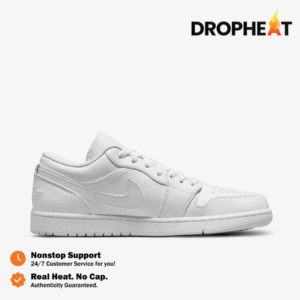 Air Jordan 1 Low Allwhite Pure Platinum 2018 Authentic
