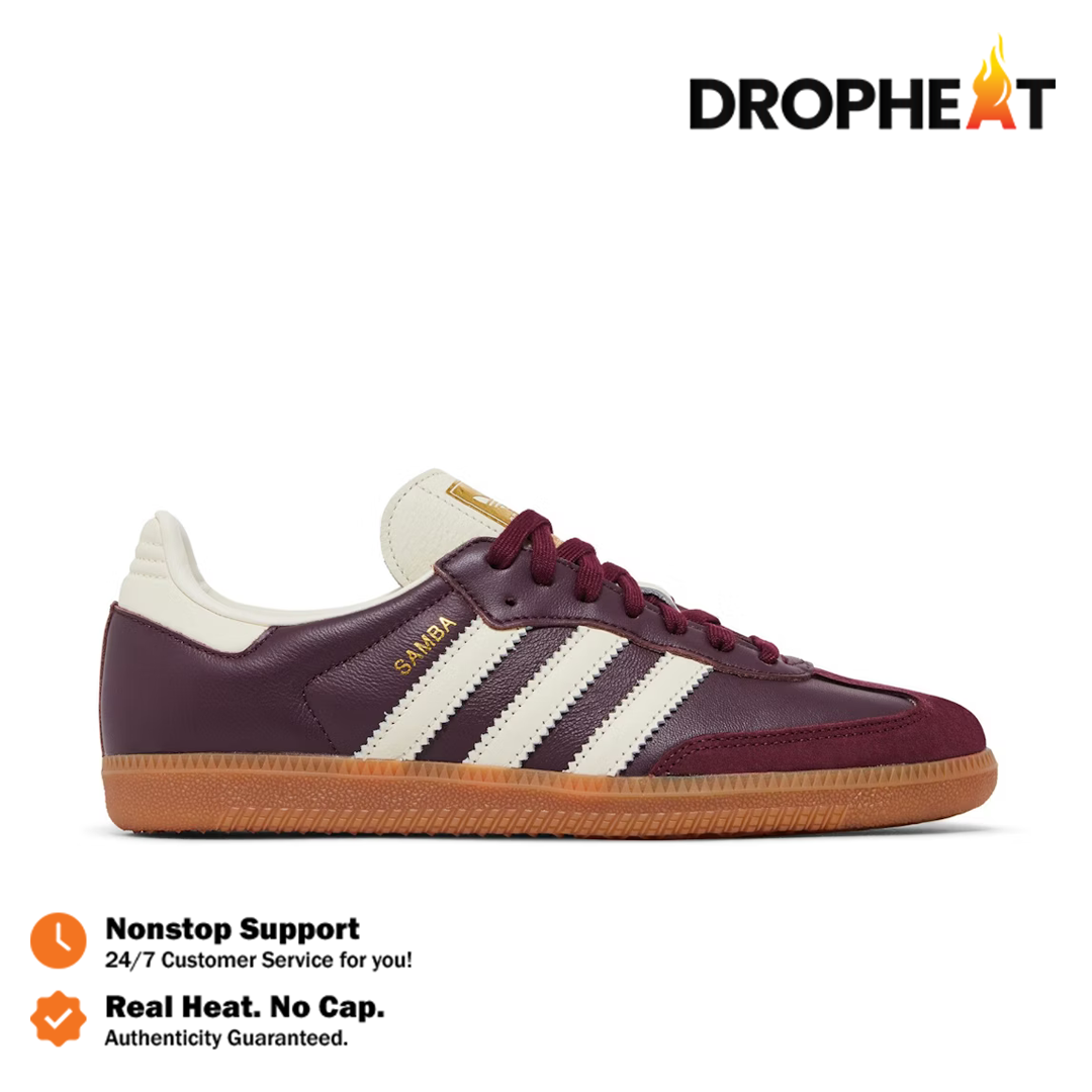 Sepatu Adidas Samba OG Burgundy Maroon Sneakers Authentic