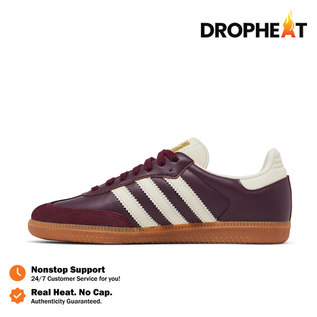 Sepatu Adidas Samba OG Burgundy Maroon Sneakers Authentic - Image 2