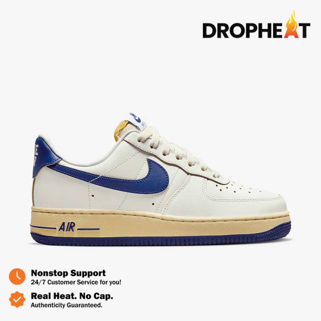 Nike Air Force 1 Low 07 Athletic Department Sail Deep Royal Blue Vintage Authentic