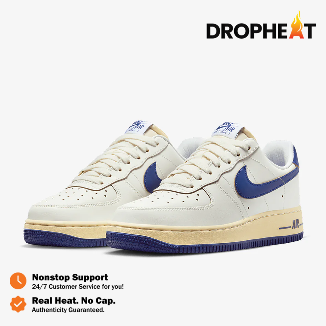 Nike Air Force 1 Low 07 Athletic Department Sail Deep Royal Blue Vintage Authentic - Image 4