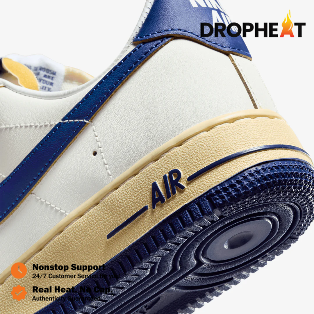 Nike Air Force 1 Low 07 Athletic Department Sail Deep Royal Blue Vintage Authentic - Image 2